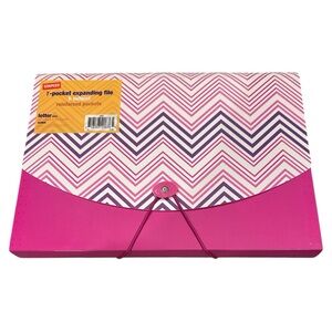 Staples | 7-pocket Expanding File | Letter Size | Chevron Design | BRAND NEW NWT